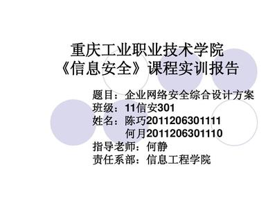 XX企業(yè)網(wǎng)絡(luò)安全綜合設(shè)計(jì)方案